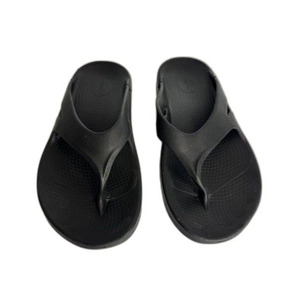OOFOS Sandals Mens Size 12 Womens 14 Black OOriginal Recovery Flip Flop Thong - Picture 3 of 9